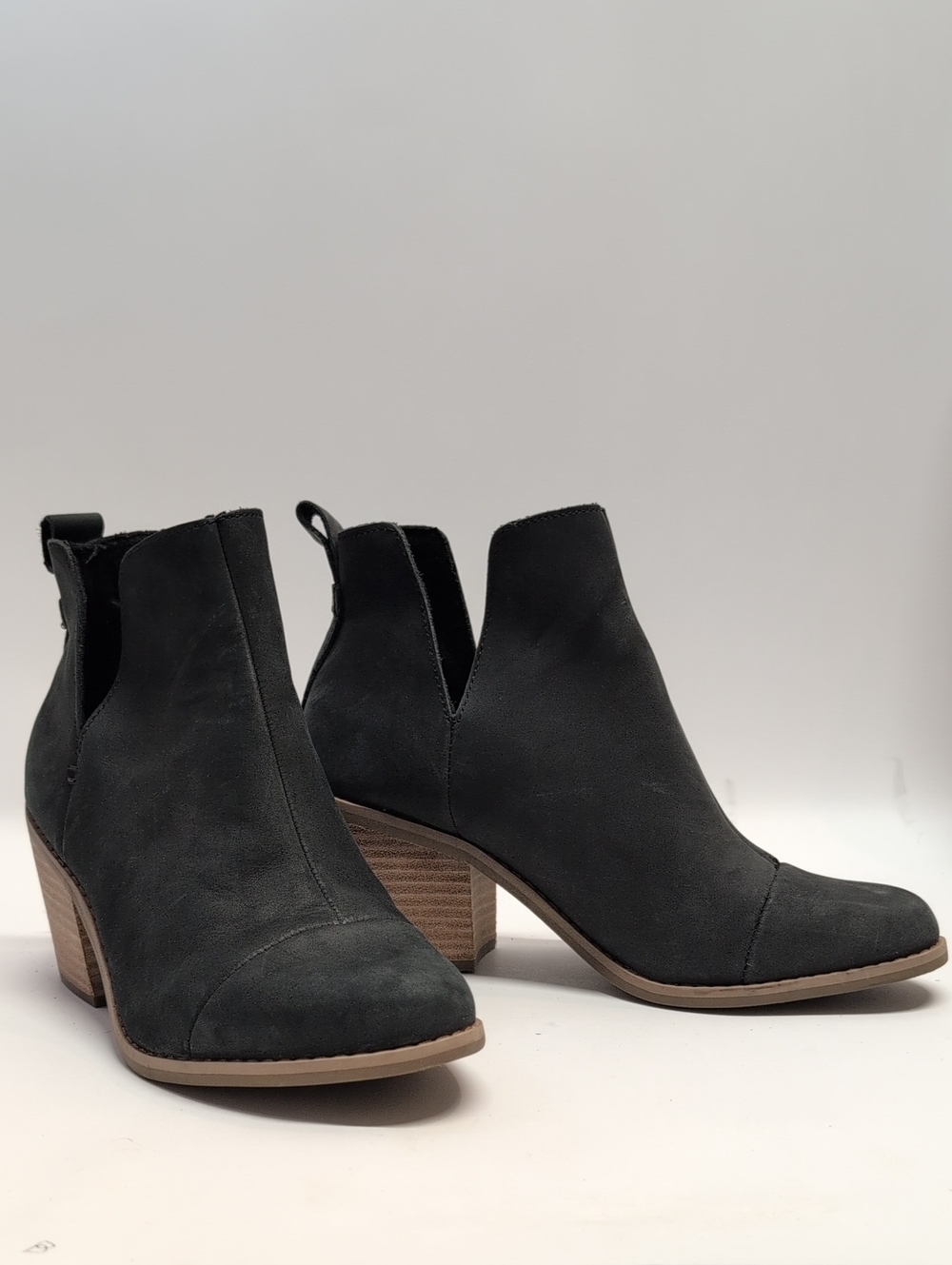 Women's TOMS Black Ankle Boots with Block Heel